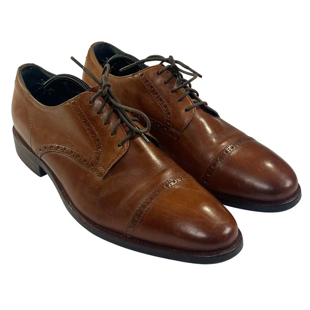 Cole Haan Grand OS Watson Dress Shoe Mens 12 Brown Leather Oxford Derby Business